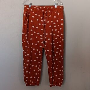 Anthropologie Daily Practice Rustic Polka Dot Joggers Size Large
